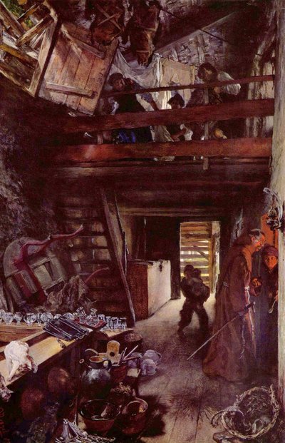 Keuken in Hofgastein door Adolph Menzel